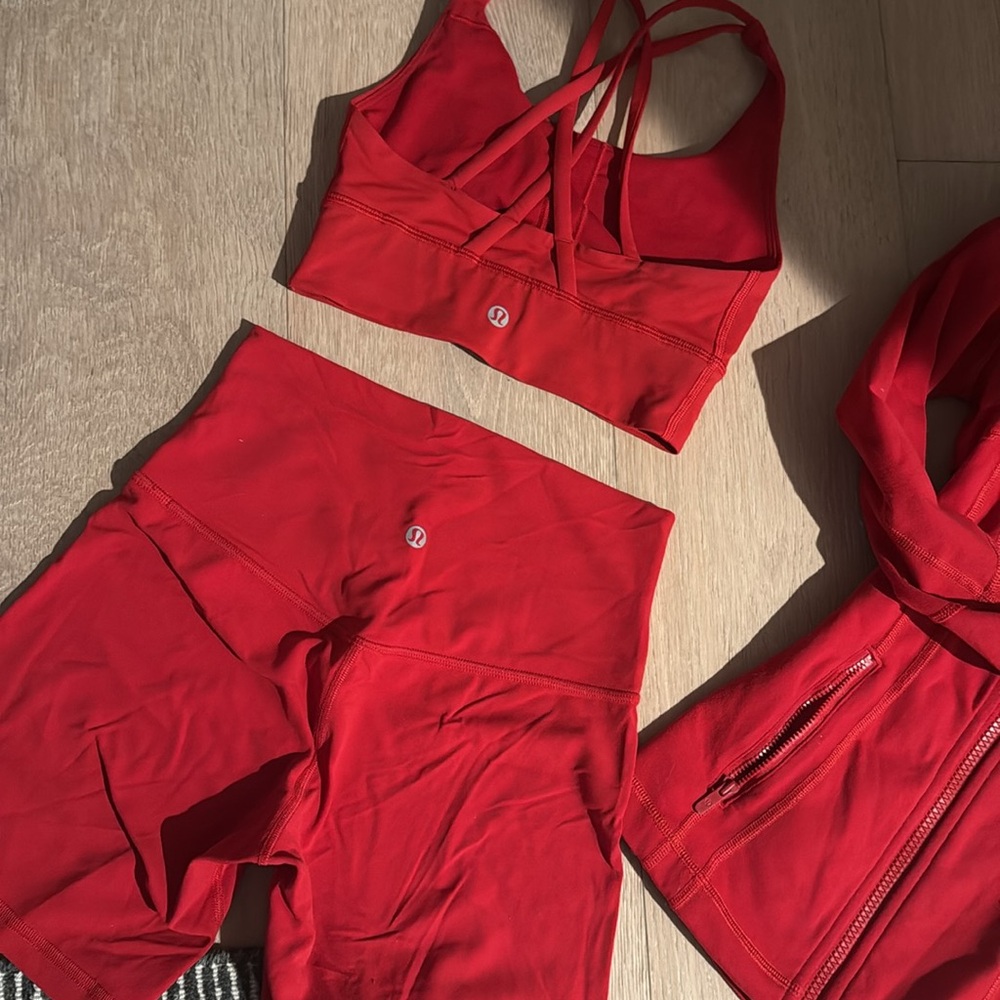 lululemon athletica Red Athletic Shorts Set (Bra, Shorts, Jacket) - Picture 2 of 3